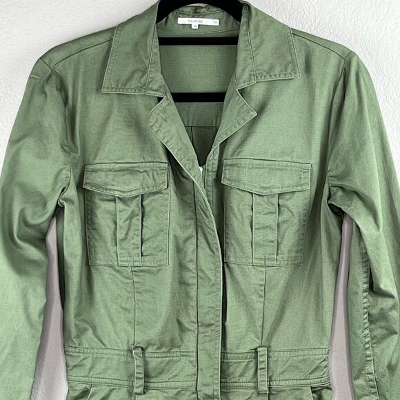 Tularosa Green Long Sleeve Zip Front Collared Utilitarian Jumpsuit XS/Small - Picture 6 of 16